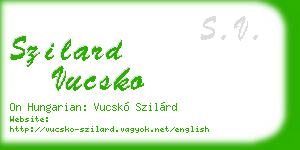 szilard vucsko business card